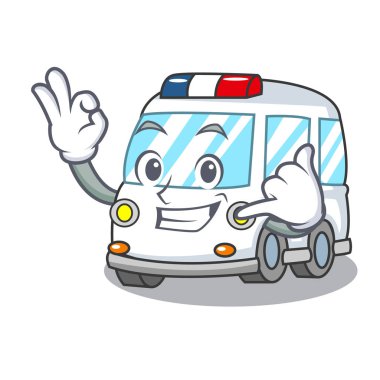 Bana ambulans maskot karikatür tarzı vektör çizim de