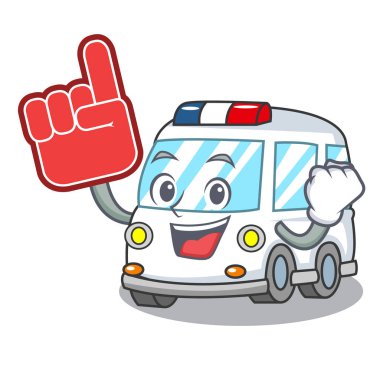 Köpük parmak ambulans maskot karikatür tarzı vektör çizim