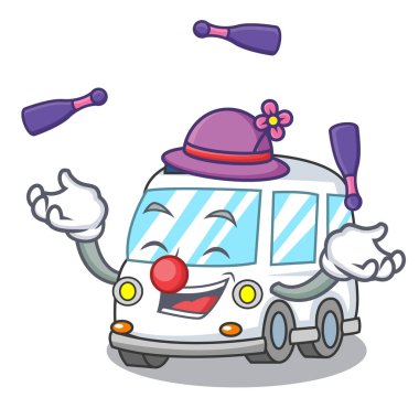 Ambulans maskot karikatür tarzı vektör çizim hokkabazlık