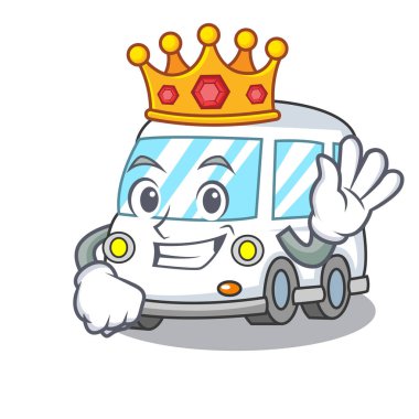 Kral ambulans maskot karikatür tarzı vektör çizim