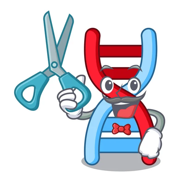 Barber Dna Molécula Personaje Dibujos Animados Vector Ilustración — Archivo Imágenes Vectoriales