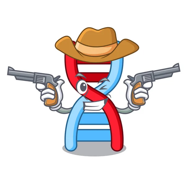 Cowboy Dna Molécula Personaje Dibujos Animados Vector Ilustración — Vector de stock