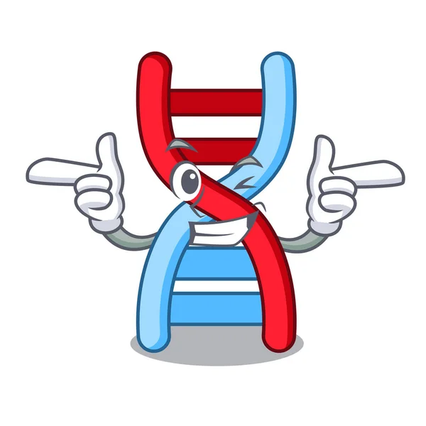 Wink Dna Molécula Personagem Cartoon Vetor Ilustração —  Vetores de Stock