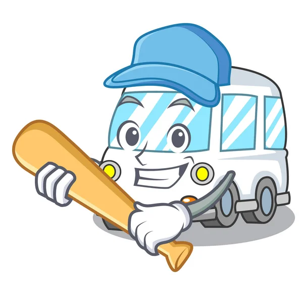 İskambil beyzbol ambulans karakter karikatür tarzı vektör çizim