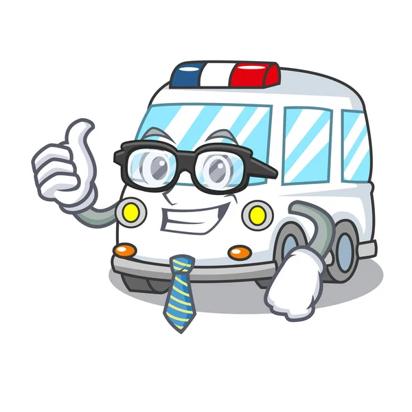 İşadamı ambulans karakter karikatür tarzı vektör çizim