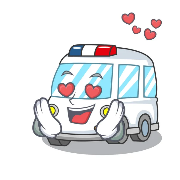 Amor Ambulancia Mascota Dibujos Animados Estilo Vector Ilustración — Archivo Imágenes Vectoriales
