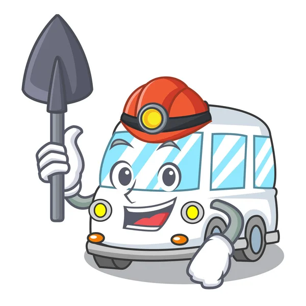 Mineiro Ambulância Mascote Desenho Animado Estilo Vetor Ilustração — Vetor de Stock