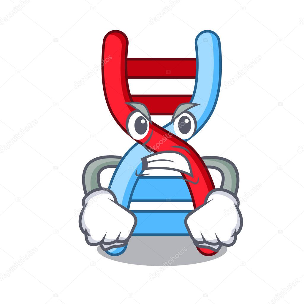 Angry dna molecule mascot cartoon vector illustration