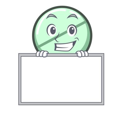 Yönetim Kurulu ilaç tablet karakter karikatür vektör çizim ile sırıtarak