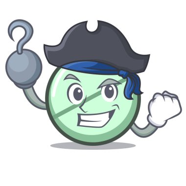 Korsan ilaç tablet karakter karikatür vektör çizim