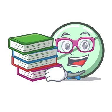 Öğrenci kitap ilaç tablet maskot karikatür vektör çizim ile