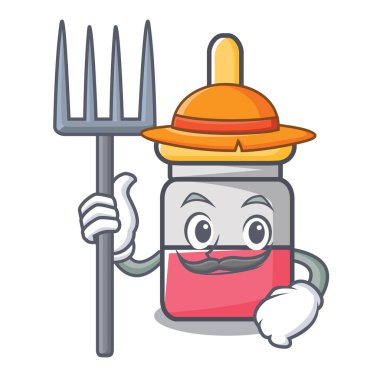 Çiftçi nassal damla karakter karikatür vektör çizim