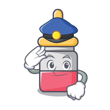 Polis nassal damla karakter karikatür vektör çizim