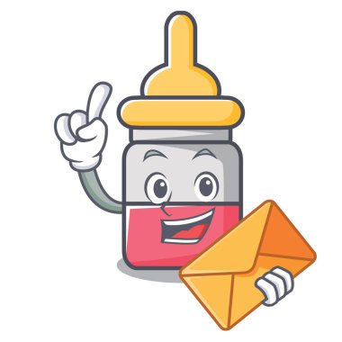 Zarf nassal ile karakter karikatür vektör çizim bırak