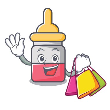 Alışveriş nassal damla karakter karikatür vektör çizim