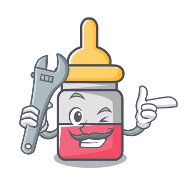 Makinist nassal damla maskot karikatür vektör çizim