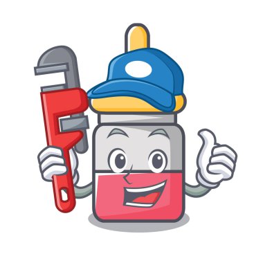 Tesisatçı nassal damla maskot karikatür vektör çizim