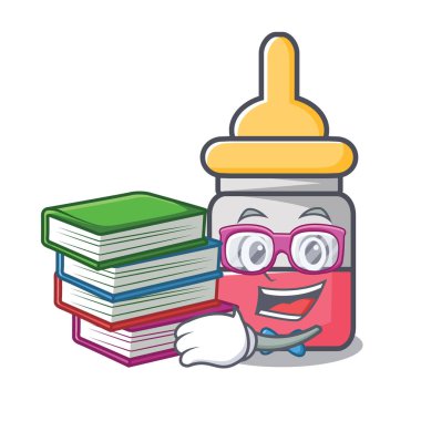 Öğrenci kitap nassal ile damla maskot karikatür vektör çizim