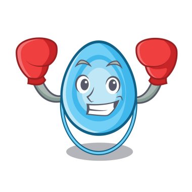 Oksijen maskesi karakter karikatür vektör çizim boks