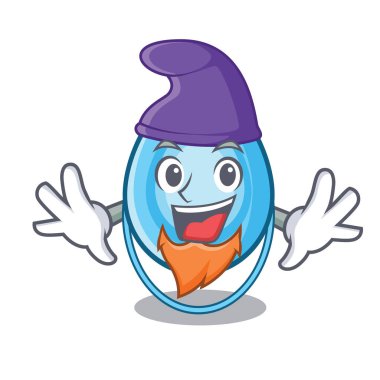 Elf oksijen maskesi karakter karikatür vektör çizim