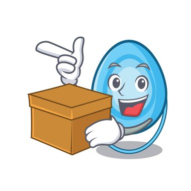 Kutusu oksijen maskesi karakter karikatür vektör çizim ile