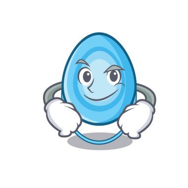Smirking oksijen maskesi karakter karikatür vektör çizim