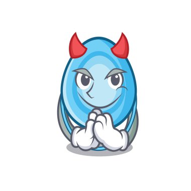 Şeytan oksijen maskesi maskot karikatür vektör çizim