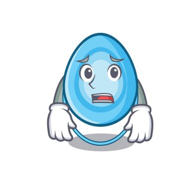 Korkarım oksijen maskesi maskot karikatür vektör çizim