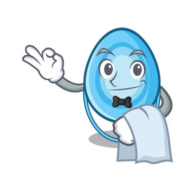 Garson oksijen maskesi maskot karikatür vektör çizim