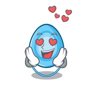 Aşk oksijen maskesi maskot karikatür vektör çizim içinde