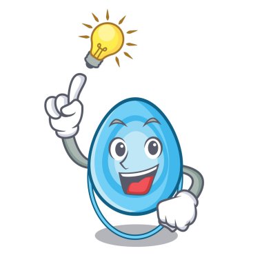 Bir fikir oksijen maskesi maskot karikatür vektör çizim var