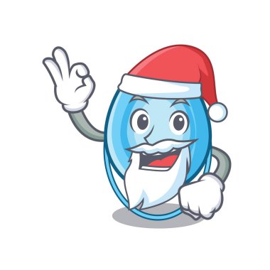 Santa oksijen maskesi maskot karikatür vektör çizim