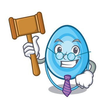 Yargıç oksijen maskesi maskot karikatür vektör çizim