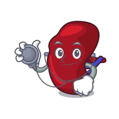 Doktor dalak karakter karikatür tarzı vektör çizim