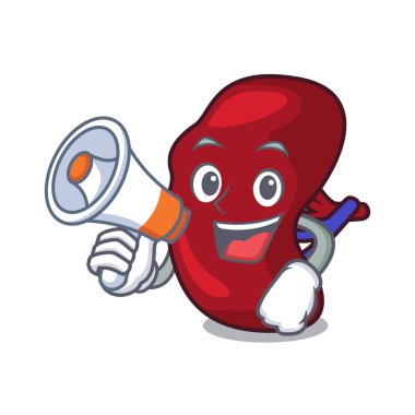 Megafon dalak karakter karikatür tarzı vektör çizim ile