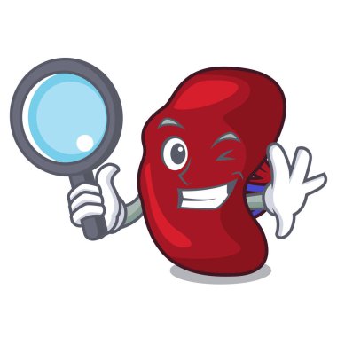 Dedektif dalak karakter karikatür tarzı vektör çizim