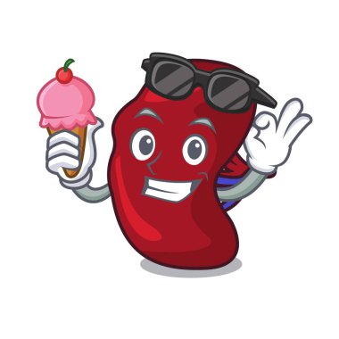 Dondurma dalak karakter karikatür tarzı vektör çizim ile