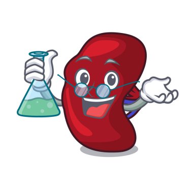 Profesör dalak karakter karikatür tarzı vektör çizim