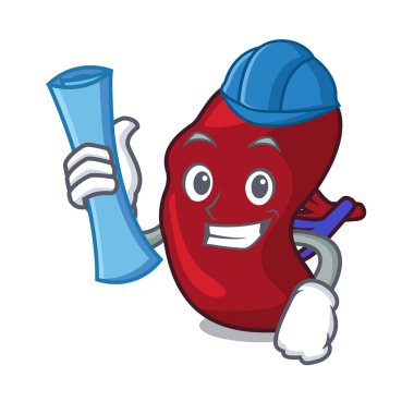 Mimar dalak karakter karikatür tarzı vektör çizim