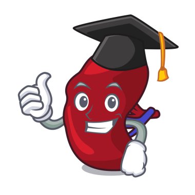 Mezuniyet dalak karakter karikatür tarzı vektör çizim