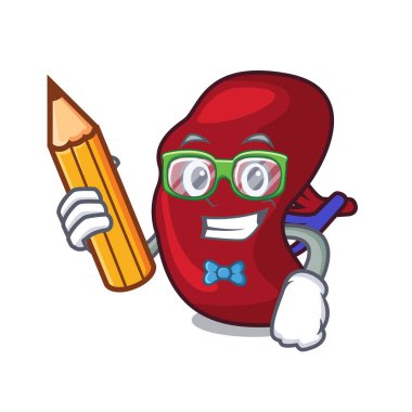 Öğrenci dalak karakter karikatür tarzı vektör çizim