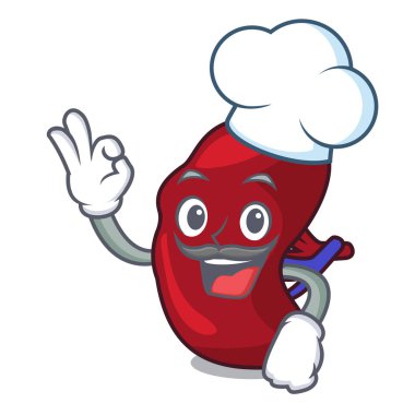 Şef dalak karakter karikatür tarzı vektör çizim