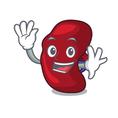 Dalak karakter karikatür tarzı vektör çizim sallayarak