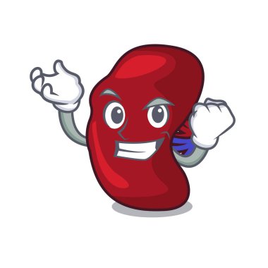 Başarılı dalak karakter karikatür tarzı vektör çizim