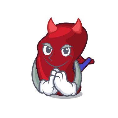 Şeytan dalak maskot karikatür tarzı vektör çizim