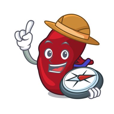 Explorer dalak maskot karikatür tarzı vektör çizim