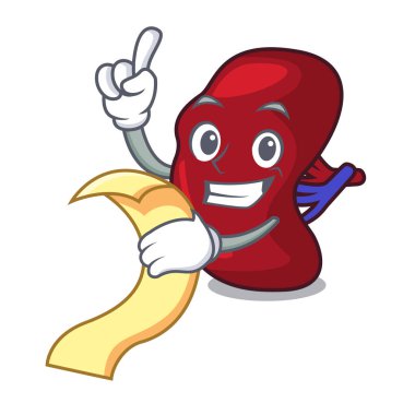 Menü dalak maskot karikatür tarzı vektör çizim ile