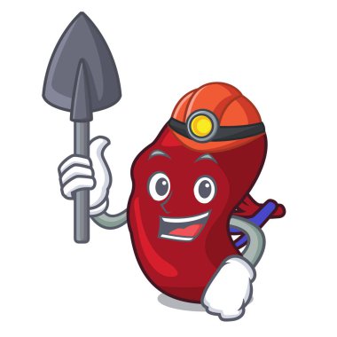 Madenci dalak maskot karikatür tarzı vektör çizim