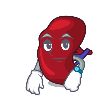 Dalak maskot karikatür tarzı vektör çizim bekliyor