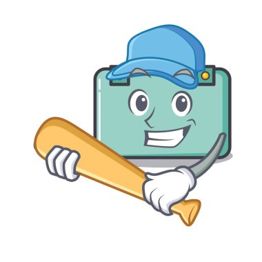 İskambil beyzbol bavul karakter karikatür tarzı vektör çizim